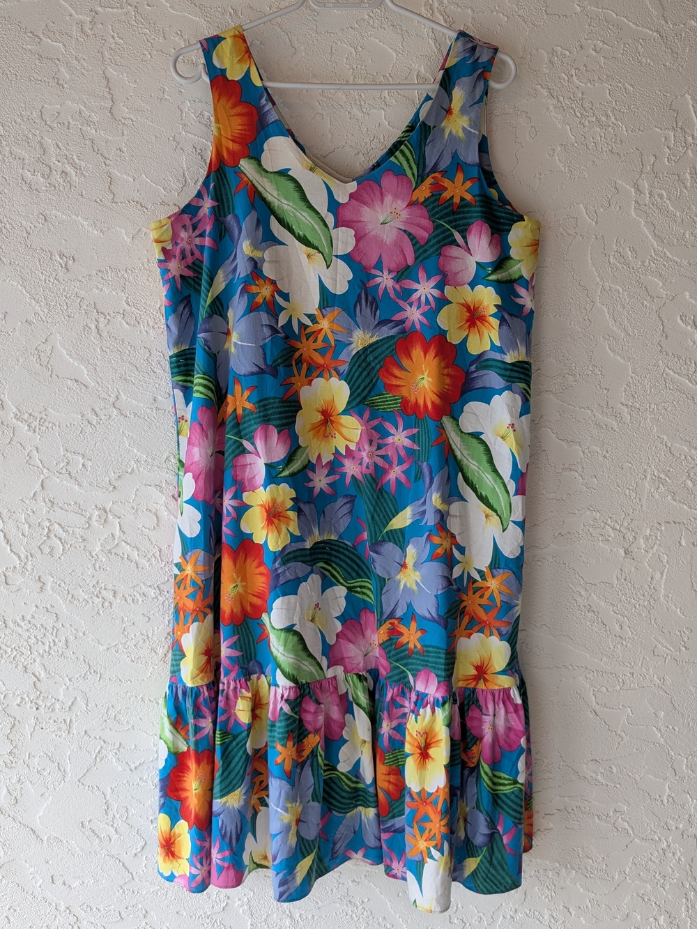 Hilo Hattie Hawaiian Print Floral Ruffle Sundress